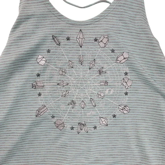 Tunic Tank Top Shirt Junior M Sz 7-9 Zodiac Healing Crystals Sleeveless Striped - Picture 7 of 16